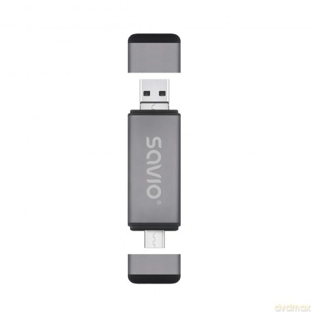 Czytnik kart SD 3w1, USB-C+ USB-A 2.0+ Micro USB, AK-72