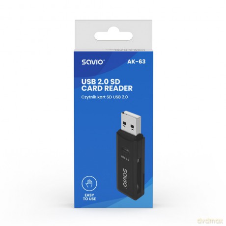 Czytnik kart SD, USB 2.0, 480 Mbps, AK-63
