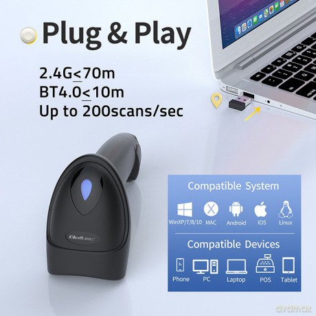 Czytnik kodów kreskowych i QR | 1D 2D | USB | Bluetooth