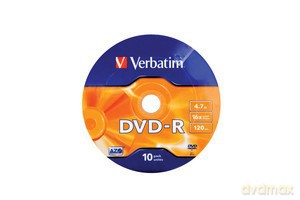 DVD-R 16x 4.7GB 10P SP Matt Silver Wrap 43729