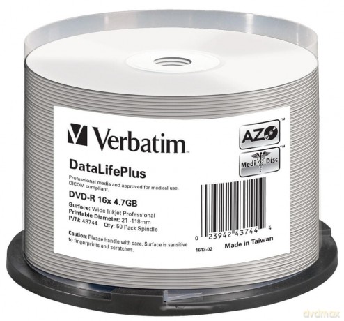 DVD-R 16x 4.7GB 50P CB Printable AZO DL+ NO ID