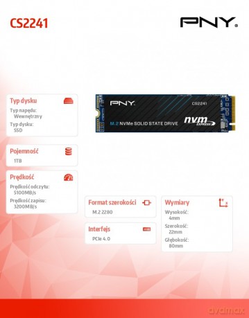 Dysk SSD 1TB M.2 2280 CS2241 M280CS2241-1TB-RB