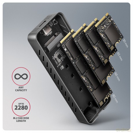 EEM2-20G Obudowa zewnętrzna aluminiowa USB-C 3.2 Gen 2 M.2 NVMe SSD 20Gbps