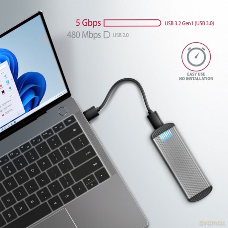 EEM2-SA Obudowa zewnętrzna aluminiowa bezśrubowa USB 3.2 GEN 1 M.2 SATA SSD
