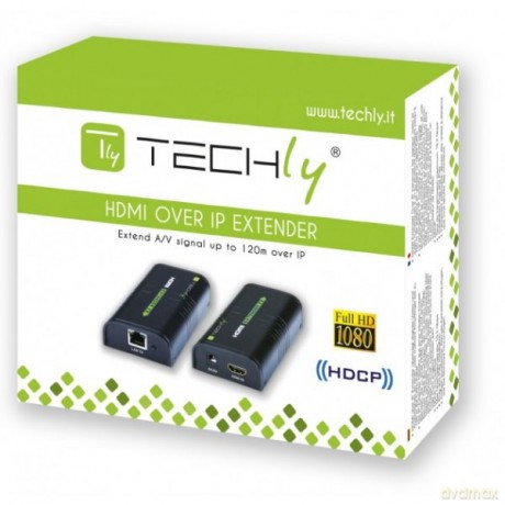 Extender/odbiornik HDMI po skrętce Cat.5e/6/6a/7 do 120m, over IP, czarny