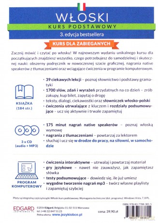 Włoski kurs podstawowy + cd + cd rom tw [KSIĄŻKA]