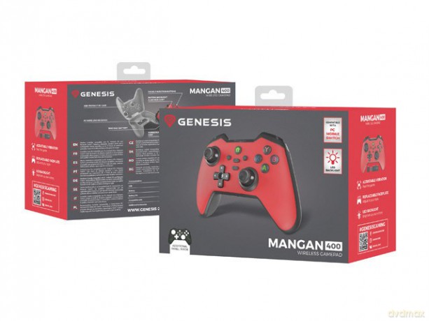 Gamepad Genesis Mangan 400 bezprzewodowy do PC/Switch/Mobile Czerwony
