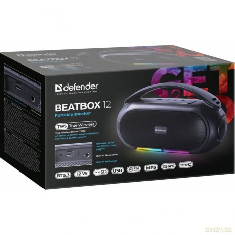 Głośnik bluetooth BEATBOX 12 16W czarny podświetlenie LED