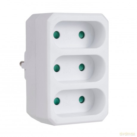 Gniazdko prądowe x3 plaskie MCE212