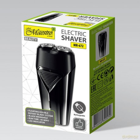 Golarka męska podróżna 2 głowice, USB MR-672