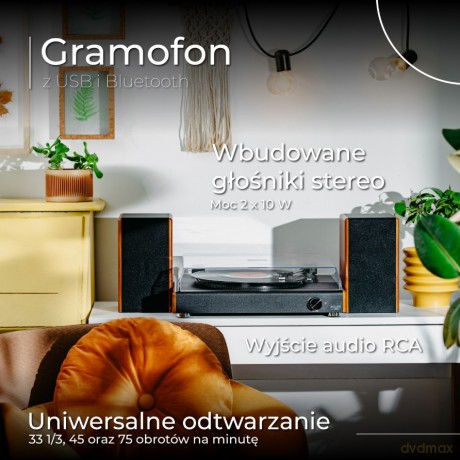 Gramofon AD1915 USB Bluetooth głośniki
