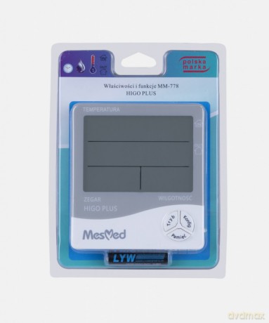 Higrometr MM-778 Higo Plus z fukcją termometru i zegara