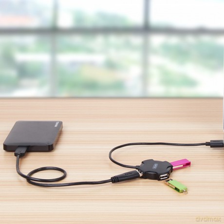 HUB 4x USB 2.0 micro - czarny + OTG; Y-2178