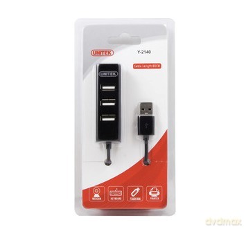 Hub 4x USB 2.0, Y-2140, Ladowanie tel., czarny