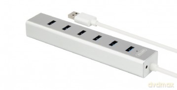 HUB 7 x USB3.0 Aluminium z zasilaczem; Y-3090