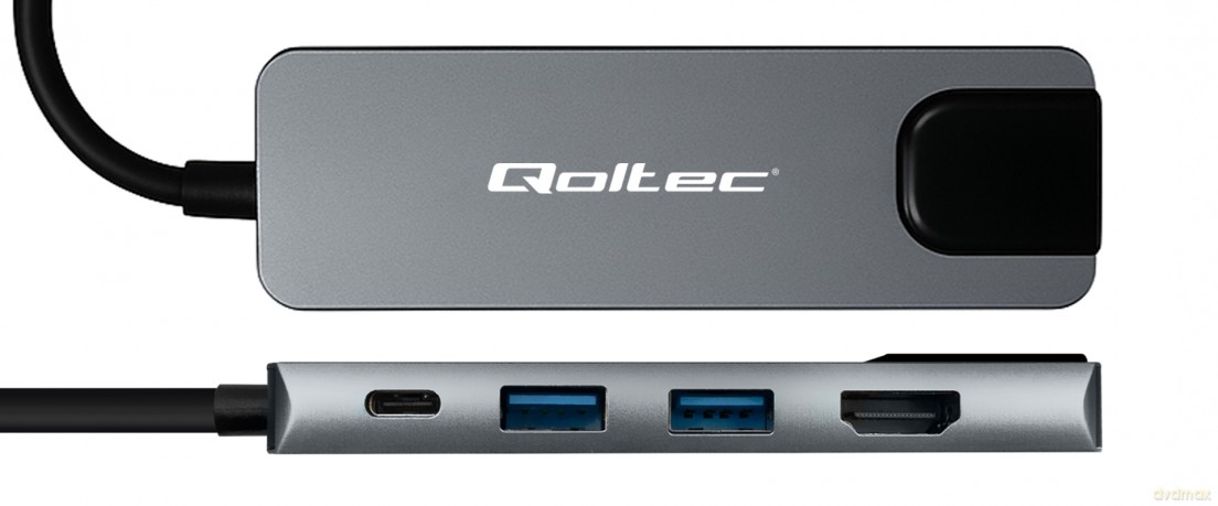 HUB Adapter USB-C 5w1 | USB-C PD 100W | 2xUSB | HDMI 4K | RJ45