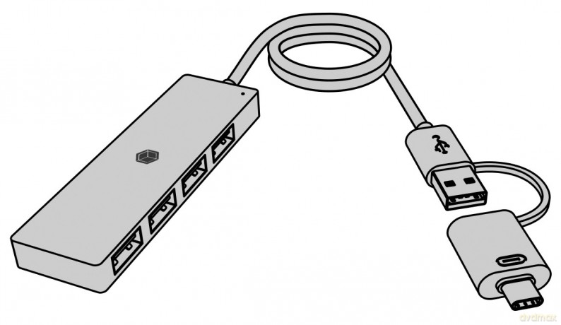 Hub IB-HUB1424-C3 4-Port USB Typ-A, złącze Typ-C/A