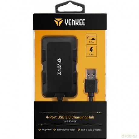Hub ładujący z 4 portami USB YHB 4341BK,