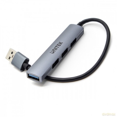 Hub USB-A; 3x USB-A 2.0; 1x USB-A 5 Gbps Aluminiowy