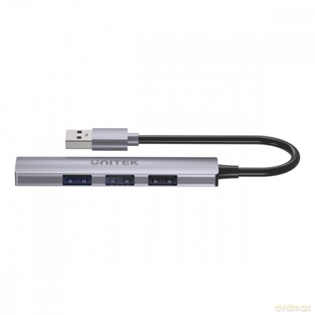 Hub USB-A; 3x USB-A 2.0; 1x USB-A 5 Gbps Aluminiowy