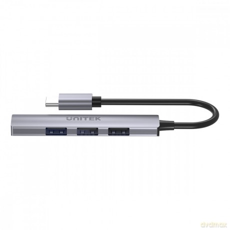 HUB USB-C; 3x USB-A 2.0 1x USB-A 5 Gbps Aluminiowy