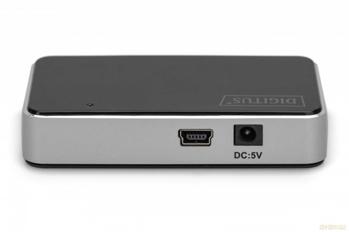 HUB/Koncentrator 4-portowy USB 2.0 HighSpeed, aktywny, czarno-srebrny