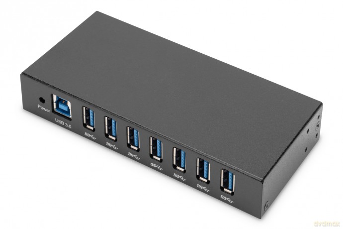 Hub/Koncentrator przemysłowy 7-portowy USB 3.0 SuperSpeed aktywny, metalowa konstrukcja, szyna DIN
