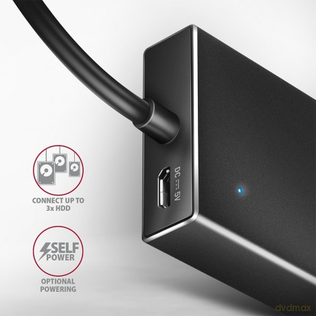 HUE-F7C Hub 7-portowy USB-C 3.2 Gen 1 ALU FLAT micro USB, 30cm USB-C kabel