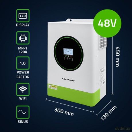 Hybrydowy Inwerter solarny Off-Grid 6200W | 120A | 48V | MPPT | BMS | Sinus | opcja Wi-Fi | Power Factor 1.0