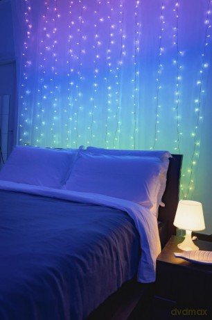 Inteligentna kurtyna Curtain 400 LED RGB+W 3x2m, przezroczysty przewód
