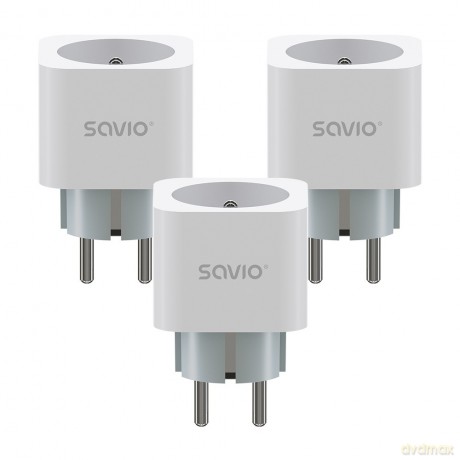 Inteligentne gniazdko Wi-Fi 16A Pomiar zużycia energii, wielopak 3 szt., AS-01, białe