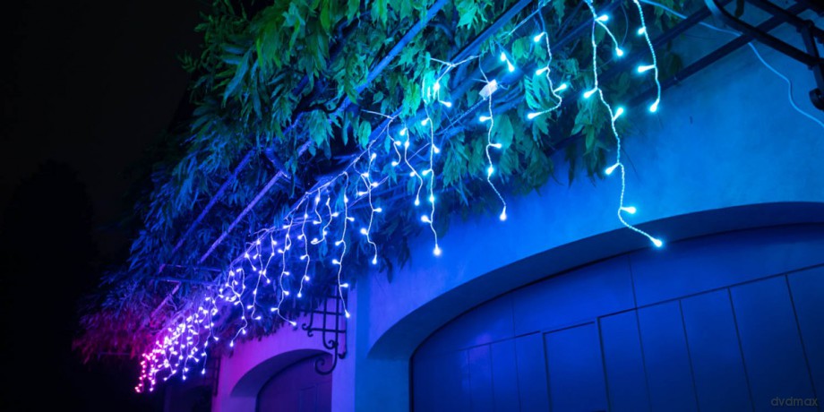 Inteligentne lampki sople Icicle 190 RGB LED, 5x0,5 m, IP44, przezroczysty przewód