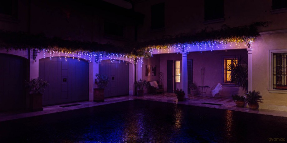 Inteligentne lampki sople Icicle 190 RGBW LED, 5x0,5 m, IP44, przezroczysty przewód