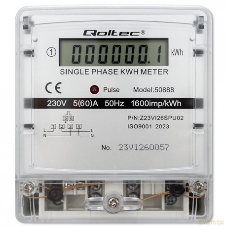 Jednofazowy elektroniczny licznik | miernik zużycia energii | 230V | LCD