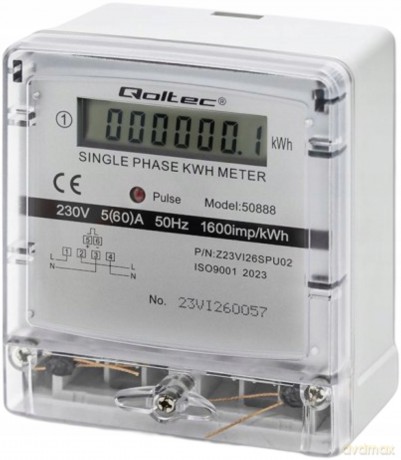 Jednofazowy elektroniczny licznik | miernik zużycia energii | 230V | LCD