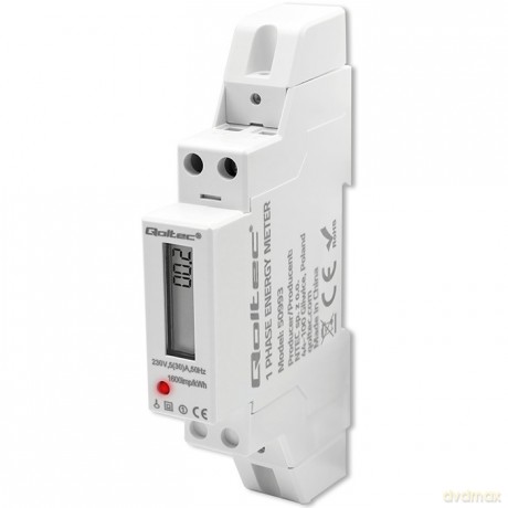 Jednofazowy elektroniczny licznik | miernik zużycia energii na szynę DIN | 230V | 30A | LCD | 1P