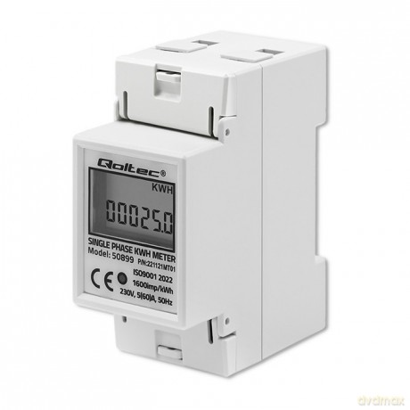 Jednofazowy elektroniczny licznik | miernik zużycia energii na szynę DIN | 230V | LCD | 2P