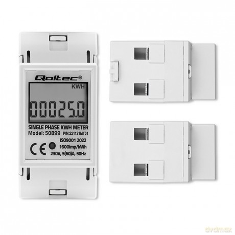 Jednofazowy elektroniczny licznik | miernik zużycia energii na szynę DIN | 230V | LCD | 2P
