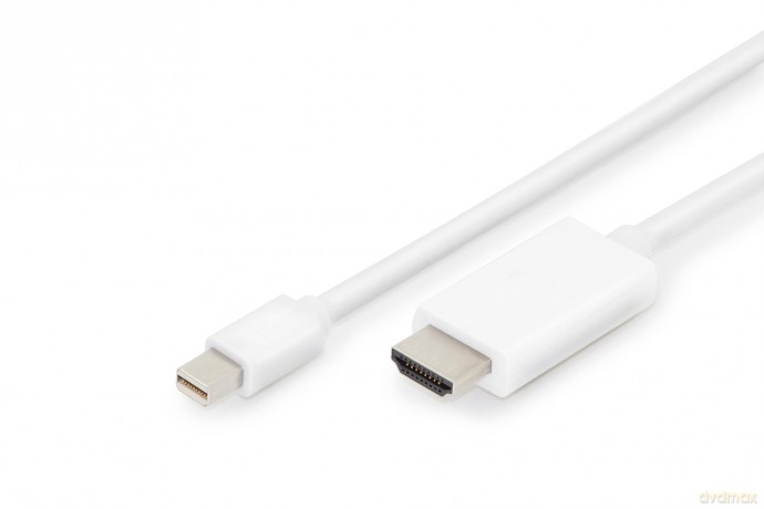 Kabel adapter Displayport 1.2 4K 60Hz UHD Typ miniDP/HDMI A M/M Biały 2m