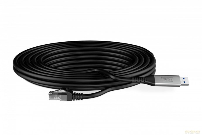 Kabel adapter USB-A - RJ45 Kat. 6A S/FTP, 1 Gbit/s, USB 3.2 Gen1, LSZH, 3m