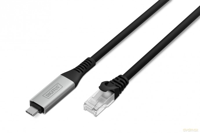 Kabel adapter USB-C - RJ45 Kat. 6A S/FTP, 1 Gbit/s, USB 3.2 Gen1, LSZH, 15m
