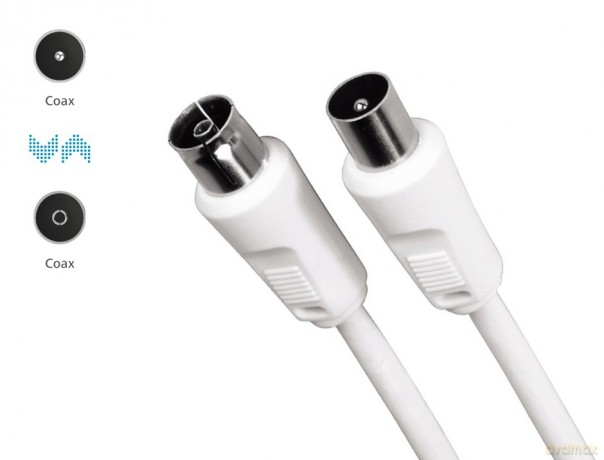 Kabel antenowy 75db 5m Biały