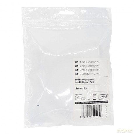 Kabel DisplayPort M/M 1.8 m. czarny v 1.1