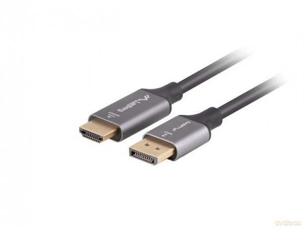 Kabel Displayport(M)-HDMI(M) 1M 4K czarno-srebrny