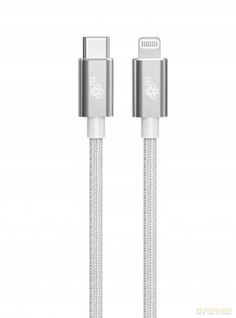 Kabel Lightning MFi - USB C srebrny 1m