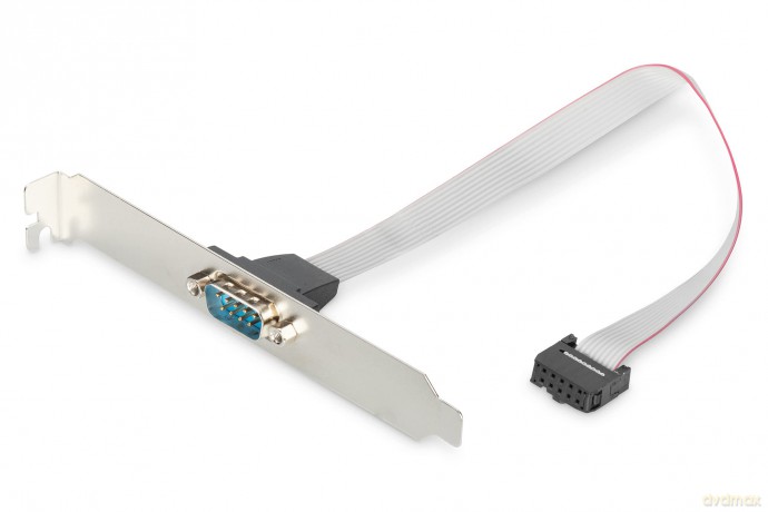 Kabel na śledziu RS232 Typ DSUB9/2xDIN5 M/Ż 0,25m Szary