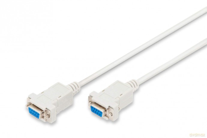 Kabel połączeniowy RS232 null-modem Typ DSUB9/DSUB9 Ż/Ż 1,8m Szary