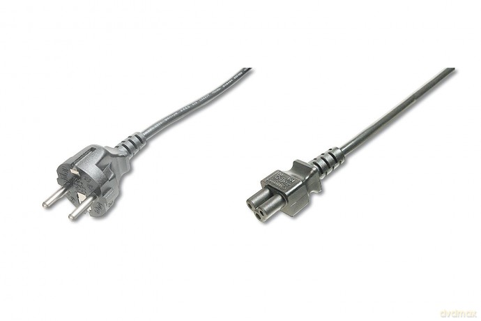 Kabel połączeniowy zasilający Typ Schuko prosty/IEC C5 M/Ż 0,75m Czarny