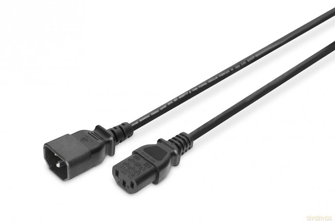 Kabel przedłużający zasilający Typ IEC C14/IEC C13 M/Ż czarny 5m