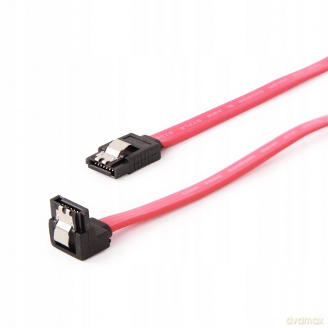 Kabel SATA DATA III dół/prosto metalowe zatrzaski 50cm